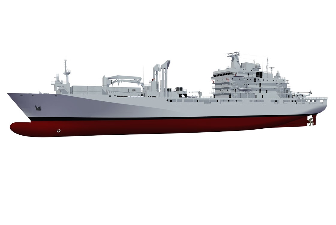 Slide - Artist rendering of the definition design for Joint Support Ship.