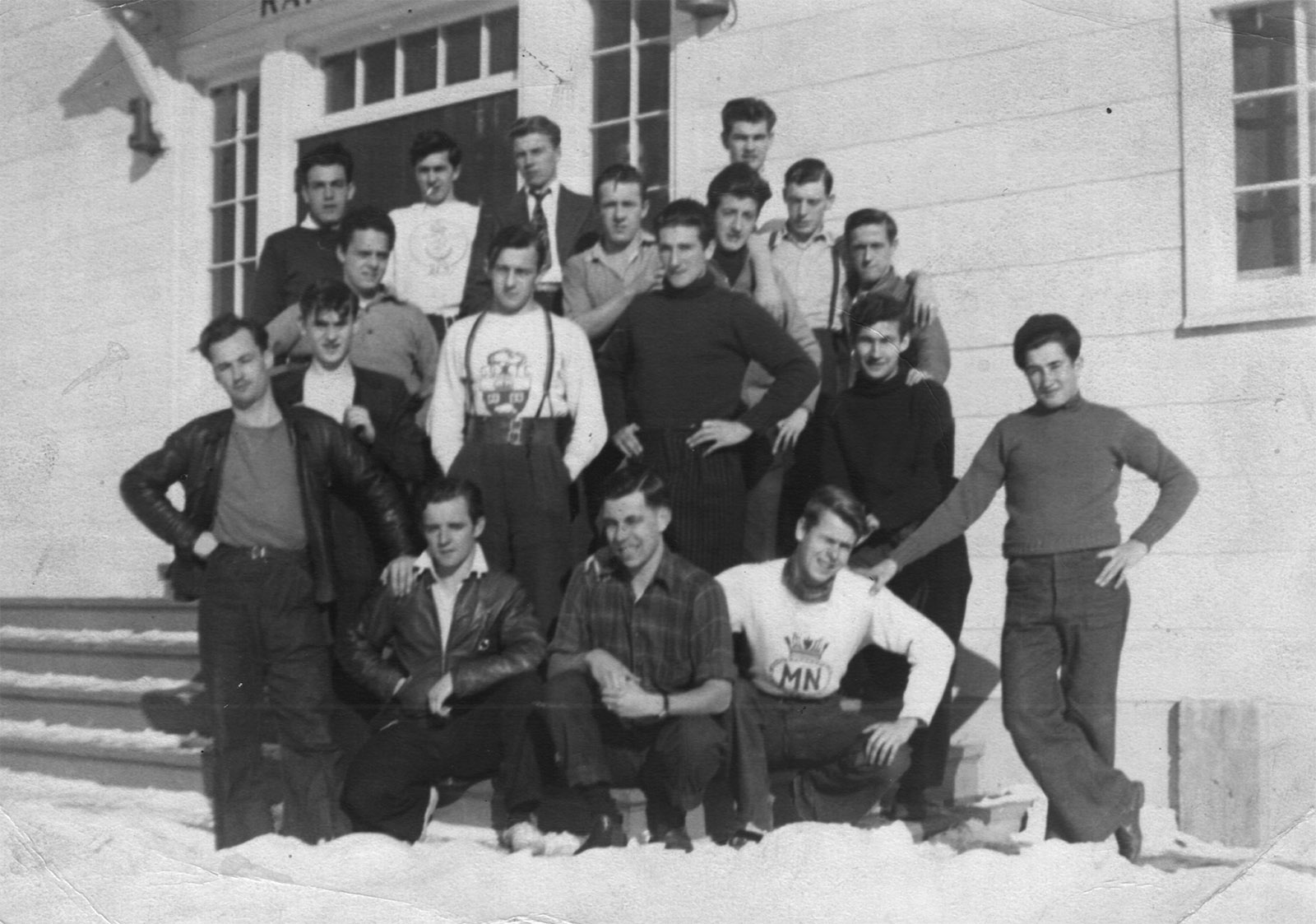 Crew members at St. Margaret’s Sea Training School (with Cadet Officer Wetherall in the upper right hand corner)