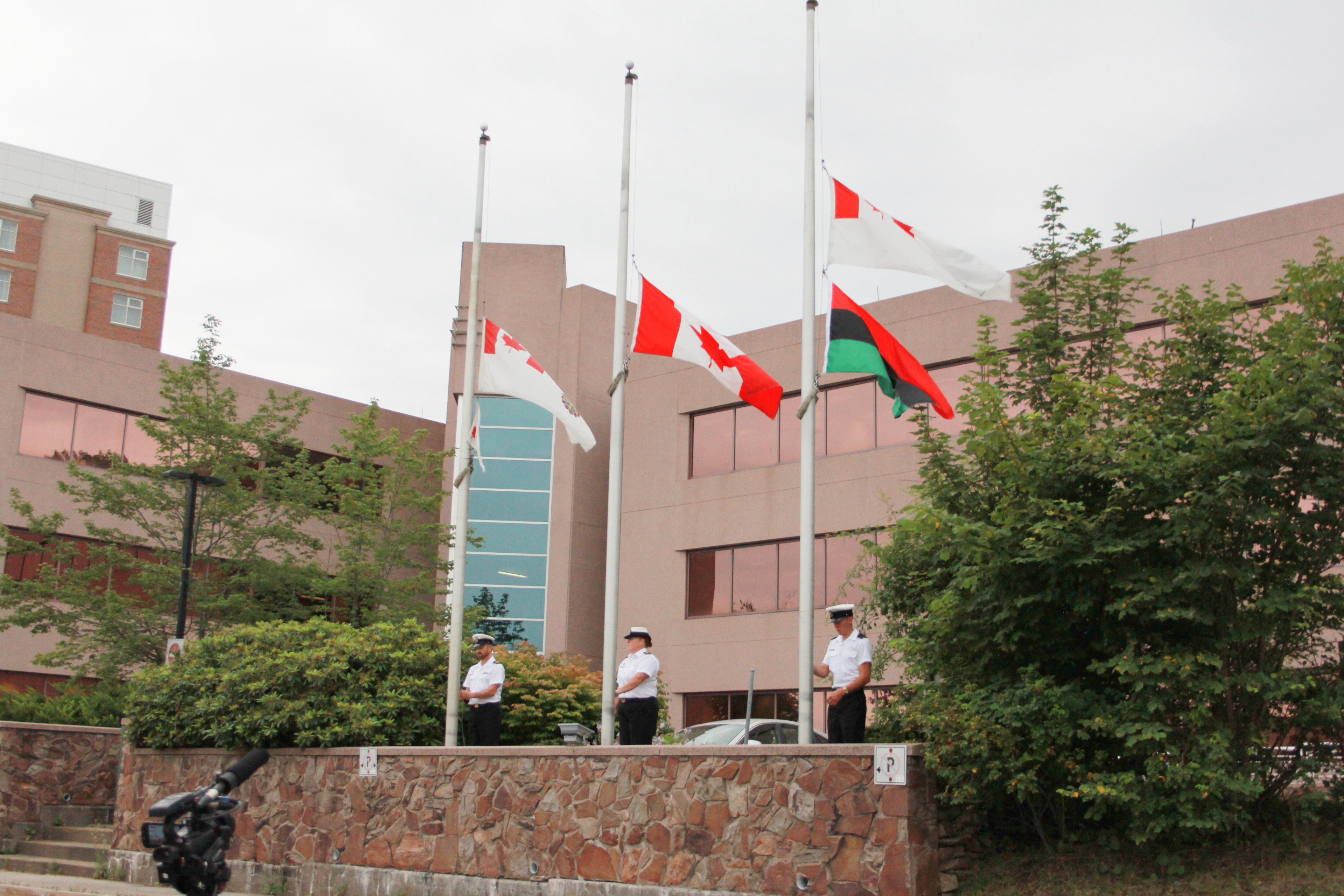 The Pan-African flag was raised at CFB Halifax on July 30 to commemorate the newly designated Emancipation Day, August 1.